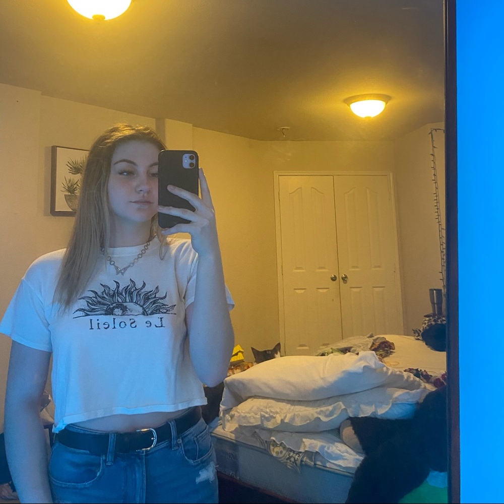 Sun graphic crop top